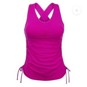 UV Skinz upf 50+ bright pink ruched tank top, Sm.